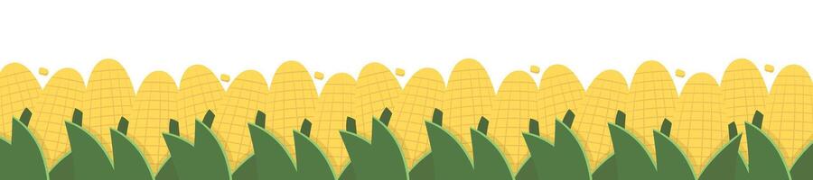 Frame corn banner. Vegetable border corn with copy space vector