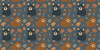 Bears Forest Seamless Pattern vector