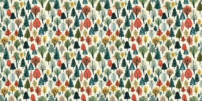 Trees seamless pattern vector