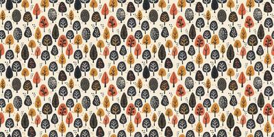 Trees seamless pattern vector