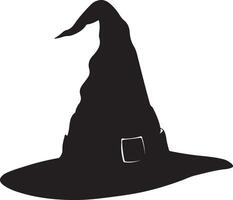 Halloween Witch Hat Silhouette Illustration White Background vector