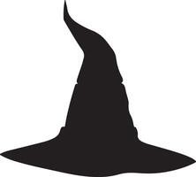 Halloween Witch Hat Silhouette Illustration White Background vector
