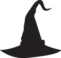 Halloween Witch Hat Silhouette Illustration White Background vector