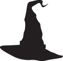 Halloween Witch Hat Silhouette Illustration White Background vector