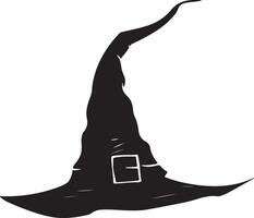 Halloween Witch Hat Silhouette Illustration White Background vector