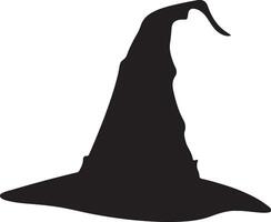 Halloween Witch Hat Silhouette Illustration White Background vector