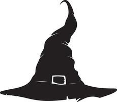 Halloween Witch Hat Silhouette Illustration White Background vector