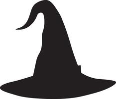 Halloween Witch Hat Silhouette Illustration White Background vector
