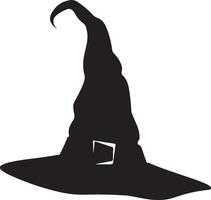 Halloween Witch Hat Silhouette Illustration White Background vector