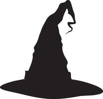 Halloween Witch Hat Silhouette Illustration White Background vector
