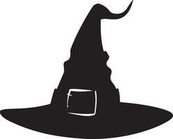 Halloween Witch Hat Silhouette Illustration White Background vector