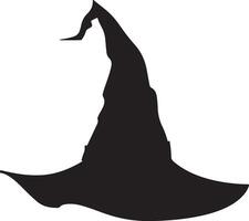 Halloween Witch Hat Silhouette Illustration White Background vector