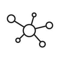 Molecule line icon. DNA outline symbol. Atom connection concept. vector