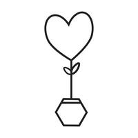 heart tree in pot icon on white background vector