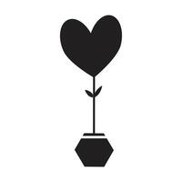 heart tree in pot icon on white background vector