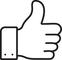 Thumbs up flat icon clip art design object. Single high quality outline symbol vector
