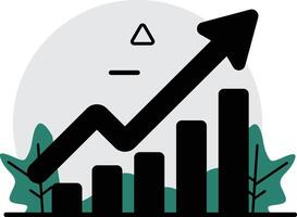 Growth graph Chart sign and symbol . Business growing diagram chart vector