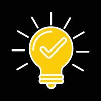 Idea flat icon clip art design object. Single high quality outline symbol of light bulb for web design or mobile app. vector