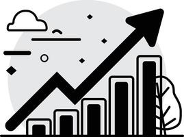 Growth graph Chart sign and symbol . Business growing diagram chart vector