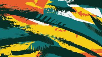 Abstract geometric yellow colorful paint grunge brush texture With halftone pattern for print, fabric, wallpapers, and clothes. vector