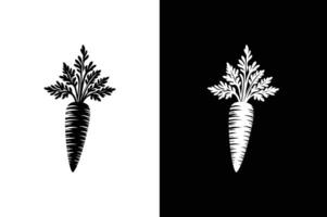 Carrot icon, vegetable and diet, graphics. Silhouette of carrot and black color on a white background vector