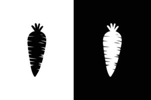 Carrot solid icon, vegetable and diet, graphics. Silhouette of carrot and black color on a white vector