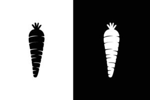 Carrot solid icon, vegetable and diet, graphics. Silhouette of carrot and black color on a white background vector