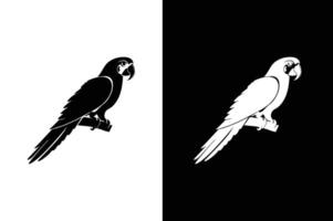 Parrot icon silhouette. parrot silhouette of jungle isolated on white black background. vector