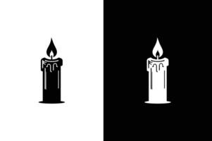 Candle icon template editable. Candle symbol sign isolated on white black background. Simple logo illustration for graphic vector