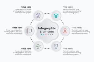 Neumorphic infographic design template. Modern simple illustration for presentation. vector