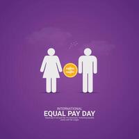 International Equal Pay Day Creative Ads. dollar and man isolated on Template for background. Equal Pay Poster design, , 3d, illustration, Sep 18. Important day, Holiday concept. vector