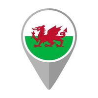 Wales Flag on Location Pin vector
