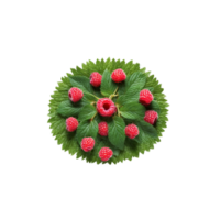 framboesa com roliço bagas e verde folhas dentro dinâmico redemoinho Comida e culinária conceito png