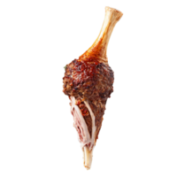 Lamb shank with tender meat falling off bone floating and steaming Food and culinary concept png
