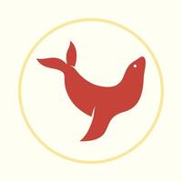 Sea lion helpful trendy icon attractive abstract illustration artwork colorful design vector