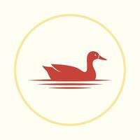 Duck swim helpful trendy icon attractive abstract illustration artwork colorful design vector
