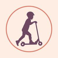 Play scooter applicable trendy icon gorgeous abstract illustration artwork colorful design vector