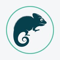 Chameleon friendly trendy icon attractive abstract illustration artwork design vector