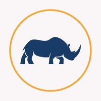 Rhino trendy icon elegant art colorful abstract background design vector