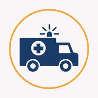 Ambulance trendy icon elegant art colorful abstract background design vector