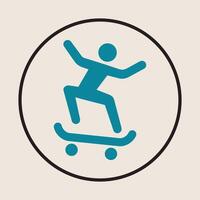 Skateboard cool icon design abstract trendy art colorful illustration background vector