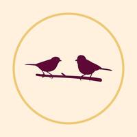 Birds sitting trendy icon usable art colorful illustration abstract background design vector