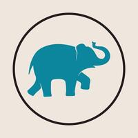 Elephant cool icon design abstract trendy art colorful illustration background vector