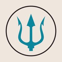 Trident cool icon design abstract trendy art colorful illustration background vector