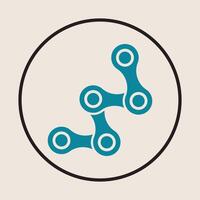 Bicycle chain icon design abstract trendy art colorful illustration background vector