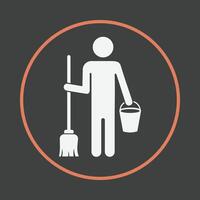 Cleaner man favorable trendy icon attractive abstract illustration artwork design vector