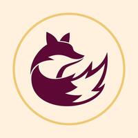 Fox trendy icon usable art colorful illustration abstract background design vector