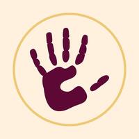 Hand Print trendy icon usable art colorful illustration abstract background design vector