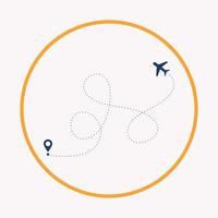 Plane route trendy icon elegant art colorful abstract background design vector