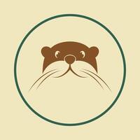 Otter head applicable trendy icon beautiful abstract illustration artwork colorful design vector